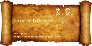 Kozsik Dávid névjegykártya