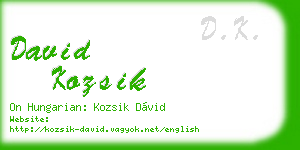 david kozsik business card